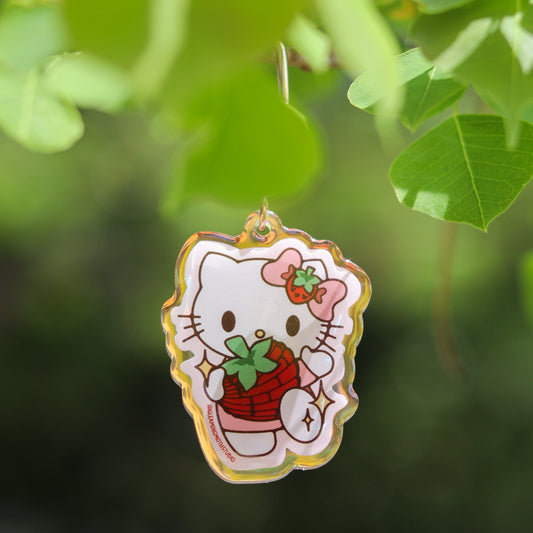 Hello Kitty Strawberry Concha Keychain