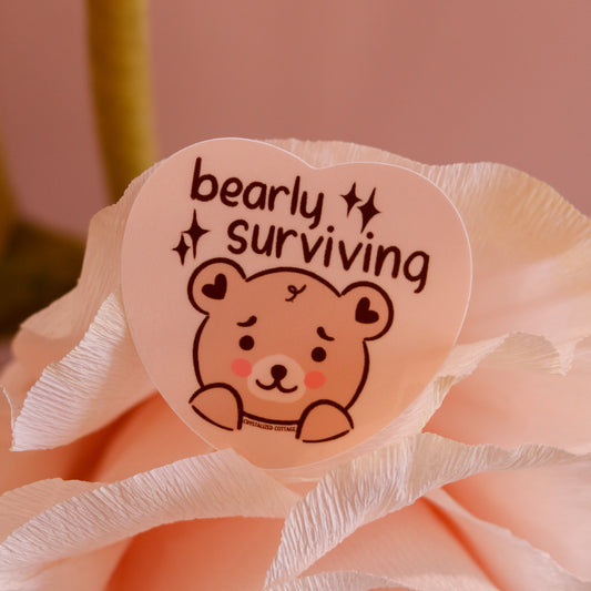 Bearly Surviving Sticker