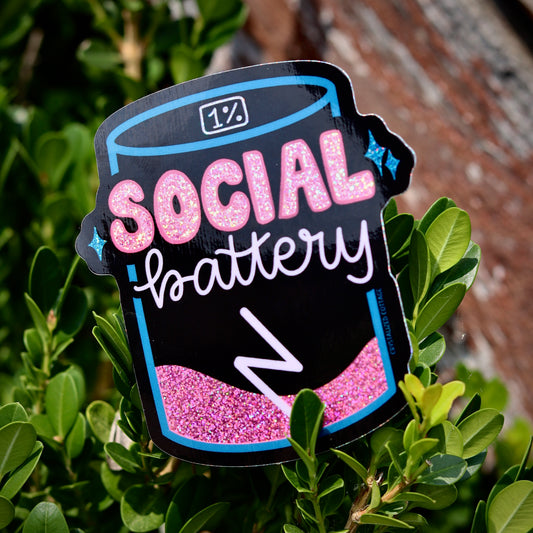 1% Social Battery Sticker